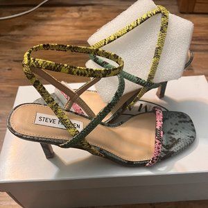 Steve Madden Multi color stretch strappy heals